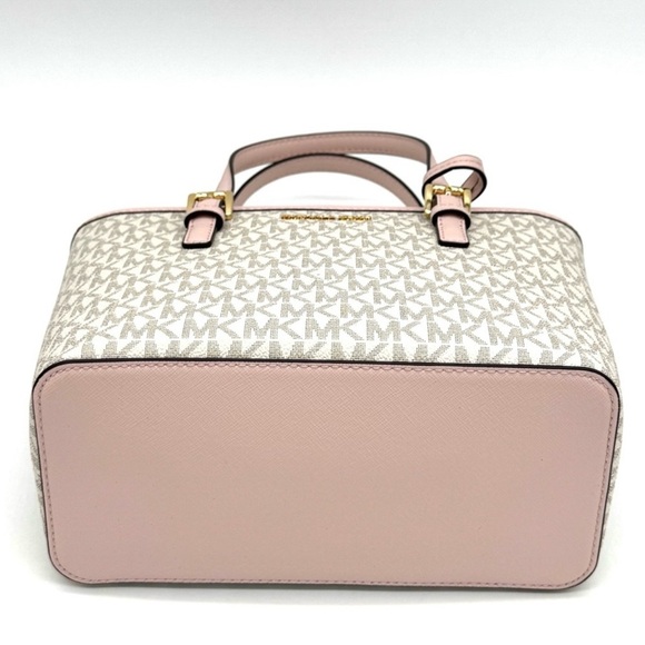 Michael Kors Jet Set Travel Extra-Small Logo Top-Zip lote Bag Powder Blush Multi - Picture 6 of 9